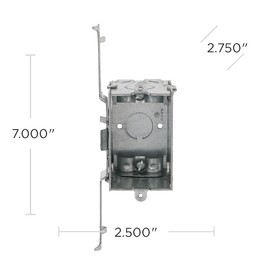 Hubbell-Raco 531 2-1/2-Inch Deep, Gangable NMSC Clamps Wood/Metal Stud, 3-Inch by 2-Inch Switch Box