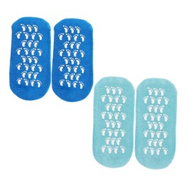 Housoutil 2pairs Moisturizing Gel Socks for Foot Care and Cracked Heel Repair Soft Foot Masks Lake Socks
