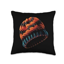 Beanie Knitted Hat Head Covering Cap Beanie Knit Cap Hat Wool Winter Fall Outdoor Throw Pillow, 16x16, Multicolor