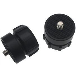 SYCZIOHU - Conector de soporte de cabeza de bola de 17 mm con tornillo de 1/4 pulgadas para soporte de teléfono, trípode y soporte de cámara (2 unidades, negro)