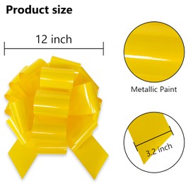 jefyghe Big Bows 12 Inch Big Yellow Bows for Gift Wrapping Car Decorated Birthday Party Christmas Gift and Valentine's Day Decorations