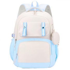School Backpack Teenagers, 17 Inch School Backpack Lightweight Laptop Backpack Bag for Teenagers Girls Women for Travel College Work, blue