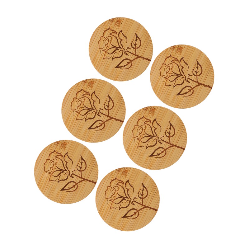 6Pcs Jar Wood Lid Set Easy to Clean Storage Jar