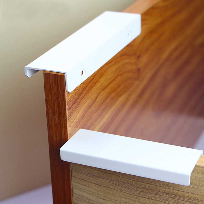 BOOLSFMAM 6 Pack Finger Edge Pull Furniture Drawer Handles Bright