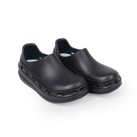 nurfit NURSTEP Unisex Lightweight Slip On Comfortable Slip Resistant Medical Nursing Mule & Clog Recovery Slides with Arch Support Insoles for Healthcare Hospital Work Operating Room - Black