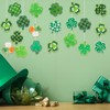 JUNEBRUSHS Shamrock Cutouts, 120Pcs St. Patrick's Day Cutouts Assorted Pattern