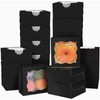 Bakepacker Black Bakery Boxes with Window 4x4x2.5 inches Small Size