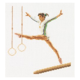 Thea Gouverneur Gymnastics On Aida Cross Stitch Kit-6.25 x 6.75-inch 18 Count