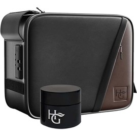 Herb Guard Leather Large Case with Combination Lock (Holds 2 to 3 Ounces) - Includes YKK Zippers, Ultraviolet Jar, Built -In Tray, Protective Shell for Glass Pieces