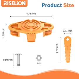 RISELION Weed Eater Blade Head and 12 Replacement Blades, Mower Accessories Suitable for WG150, WG163, WG165, WG175, WG180 Worx Line Cutter (4 Sets of Screws, 1 Wrench)