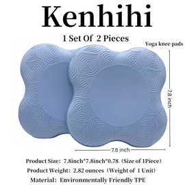 Kenhihi Yoga Knee Pads (Set of 2) - Yoga Props and Accessories for Women/Men Cushions Knees and Elbows for Fitness, Travel, Meditation, Kneeling, Balance, Floor, Pilates (Blue)