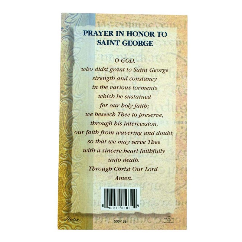 William J. Hirten Deluxe Catholic Holy Card with Traditional Prayers
