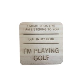 Ashton and Finch Funny Golf Coaster Laser Engraved Gift Wooden