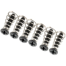 Musiclily Ultra UNC#6-32X3/4 Inch Stainless Steel Single Coil Pickup Mounting Screws and Springs Set for USA/Mexico Fender Strat Style Electric Guitar, Black (Set of 6)
