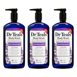 Dr Teal's Pure Epsom Salt Body Wash Chupante e Hidratante con lavanda 24 onzas (paquete de 3)