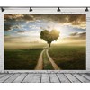Loccor Fabric 9x6ft Sky Backdrop Field Shape Heart Tree at
