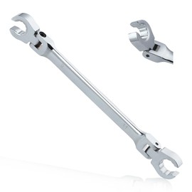 GOLD DEER Double Flare Nut Wrench, Flare Nut Wrench, Flex Flare Nut Wrench, Flare Nut Wrench, Glasses Wrench for Brake Pipes, Flexible, 0.3 x 0.4 inches (9 x 11 mm), Spanner, Oscillating Brake Pipe,