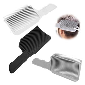 3Pcs Fading Comb, Fade Comb for Men Self Haircut Barbershop, Trimming Blending Fade Guide for Men Haircut, Professional Flat Curved Push Edger Clipper Positioning Tool for Salon or Home Use