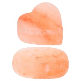 Mikinona 2 Piezas Jabones Naturales de Sal Mineral Barra Artesanal Corazón y Ovalada para Exfoliación Corporal Limpieza Facial y Masaje Relajante Uso Baño y Cuidado Personal