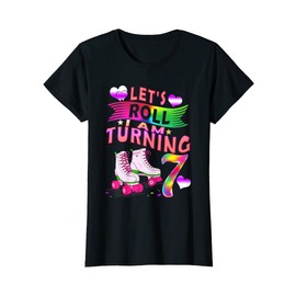 Let's Roll I Am Turning 7 Roller Skate 7th Birthday Rolling T-Shirt