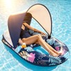 Inflatable Pool Floats with UPF50+ Canopy-Removable-120° Adjustable, Large Pool Beach