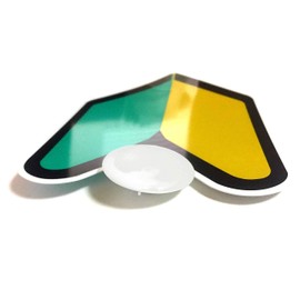 Pocket Beginner Mark, Wakaba Mark, Reflective, Suction Cup Type, Set of 2