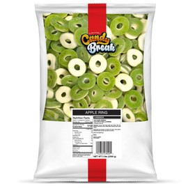 Candy Break Fruity Sweet Apple Rings Bulk Gummy Candy, 5 lbs Bag, Share Size Bags - Sweet & Chewy Snacks for Kids & Grown Ups, Party Size (Pack of 1)