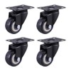 MroMax 4Pcs Casters Wheels 40mm Wheel Dia Top Flat Plate