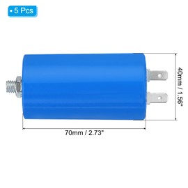 PATIKIL CBB60 15uf Running Capacitor,5Pcs AC 250V 4Pins 50/60Hz Cylinder Bottom with Screw 70 x 40mm for Washing Machine,Cleaning Machine Motor Star