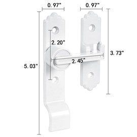 Wocoe 3 Packs 180 Degree White Barn Door Locks and Latches,Flip Sliding Barn Door Latch with Handle,Heavy Door Latches,Door Security Latch Lock for Cabinets,Bathroom,Garden,Closet Door,Window,Garage