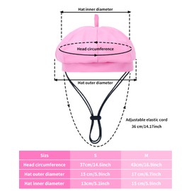 PET SHOW Dog Beret Hat for Small Dogs Cats Party Holiday Headband Cap French Leather Berets with Adjustable Chin Strap Cute Fashion Puppy Hats Pets Costumes Accessories(Pink,S)
