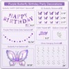 16th Purple Birthday Decorations for Girls, Purple Pink 16th Birthday