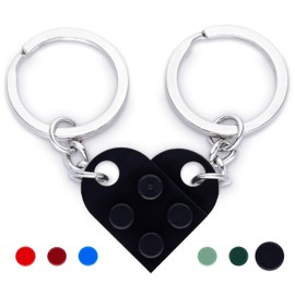 NumeroPhi - Partner Heart Keyring Gift for Lovers, Friendship, Valentine's Day, black, Unit size
