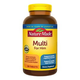 Nature Made Multivitamin For Him Tablets with No Iron,( 300 ct.) FREE SHIPPING