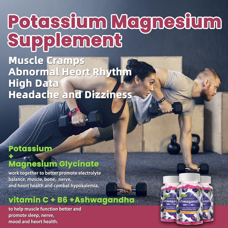 Wekannufod Ashwagandha Gummies 1000mg & Vitamin D3 Gummies 60 Count