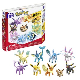MEGA Pokémon Building Toys Set Every Eevee Evolution with 470 Pieces, 9 Poseable Characters, for Kids