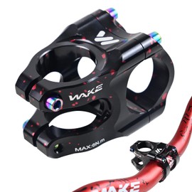 ROADNADO Bike Stem 31.8mm Handlebars 35mm Short MTB Stem Aluminum Alloy CNC Lightweight Bicycle Stem for MTB, BMX, Mountain Bike, Road Bike (Black Red-Camouflage)