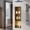 BIXIBIN 3-Tier Recessed Bathroom Shower Shelf in Titanium Gold, Stainless
