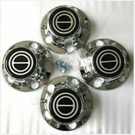 Aftermarket Products 4pcs 1980-1996 FORD F150 BRONCO VAN Chrome Wheel Hub Center Caps BLACK logo