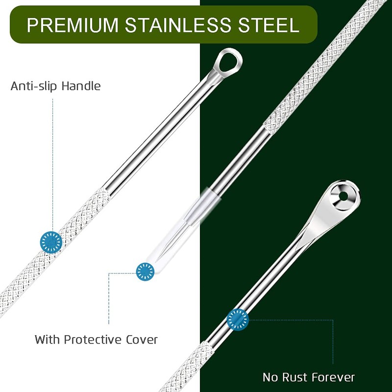 8PCS Blackhead Remover Tools,Stainless Steel,whitehead pimple acne Removal,clean tools