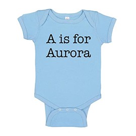 A is for Aurora Baby Infant One Piece Bodysuit 24 Months Light Blue