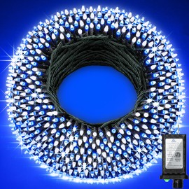 1500 LED 502ft Outdoor Christmas Lights Super Long String Lights 8 Modes Timer Memory, Outsite Waterproof Dark Green Wire Fairy Light Strings for Xmas Tree Wedding Holiday Party Decorations Blue&White