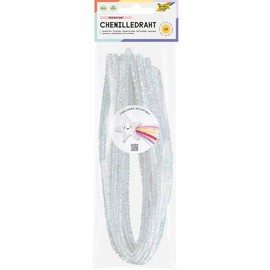 folia 77866 - Filo di ciniglia IRIDESCENTE, 10 scovolini iridescenti, 50cm x Ø 8 mm, per creare e disegnare piccole figure di ciniglia