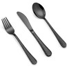 LIANYU 12-Piece Kids Black Silverware Set, Stainless Steel Preschooler Toddler