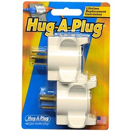Hug-A-Plug Dual Outlet Wall Adapter, Twin Pack Ivory