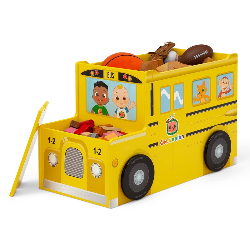 Delta Children CoComelon School Bus Toy Box - Greenguard Gold