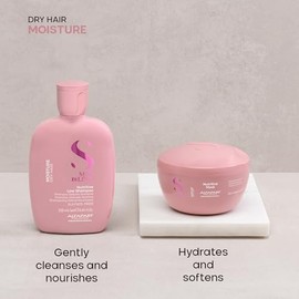 Alfaparf Milano Semi di Lino Moisturizing Shampoo & Hair Mask for Dry Hair | Hydrates, Nourishes, Softens - Color Safe - Adds Shine and Softness on Dr