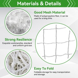 Football Goal Net, Soccer Net Football Training Net Kids Soccer Net for Replacement Goal Net, Goal Net for 6' X 4', 8' X 6', 12' X 6', 24' X 8' Goal Net