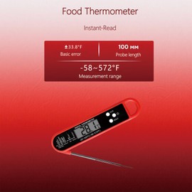 DRAYMATt Professional Grill Digital Thermometer, Cooking Thermometer DTH-132, Temperature Range -58~572°F, ABS + Stainless Steel, for Cooking/Meat/Baking/Candy