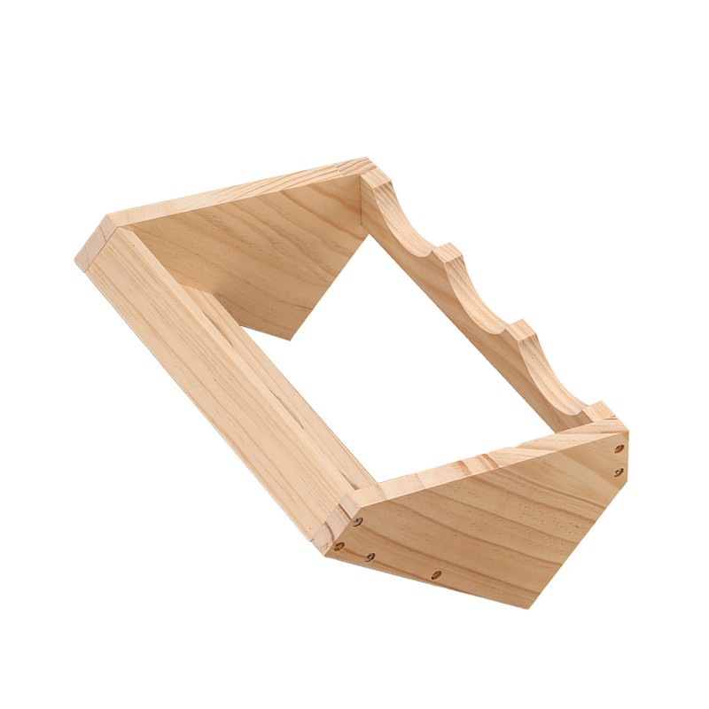 Wine Rack 3 Bottle Pine Wood Versatile Wine Storage Shelf